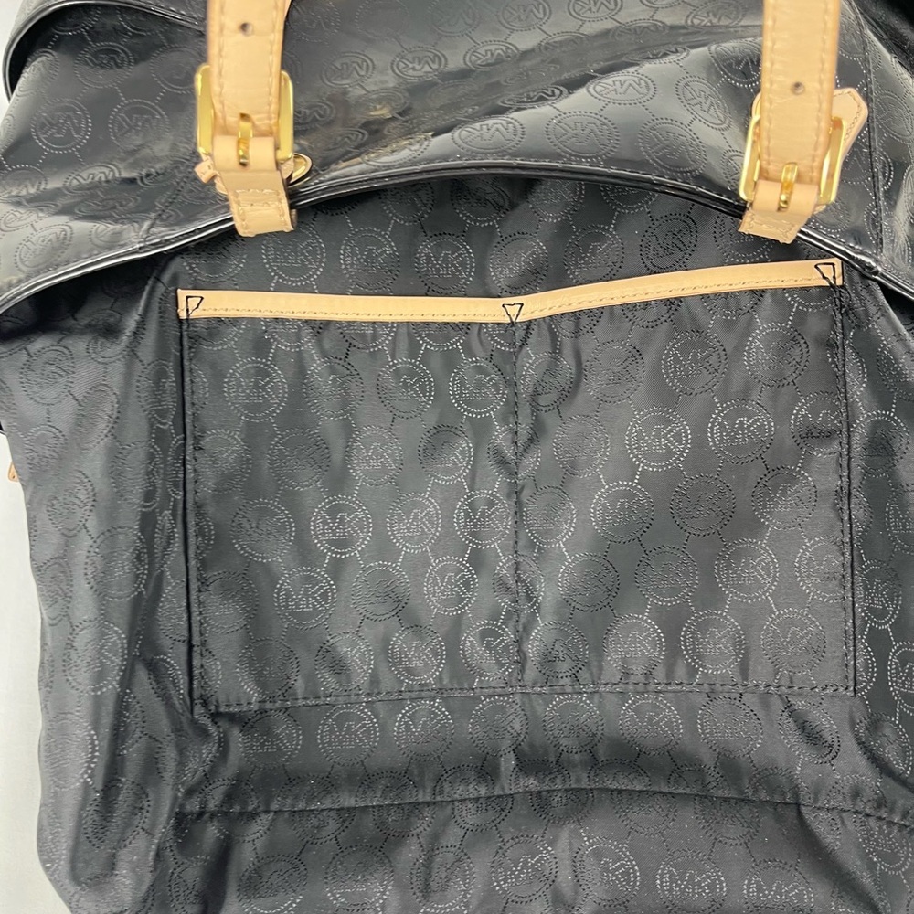 Michael Kors Jet Set Tote Black Patent Leather MK Logo Large Dust Bag Included - Picture 12 of 16